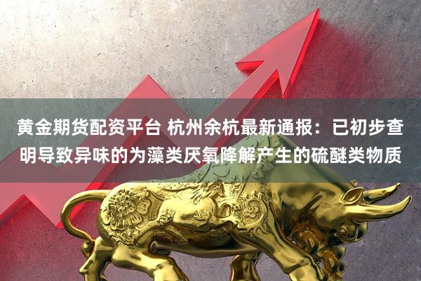 黄金期货配资平台 杭州余杭最新通报：已初步查明导致异味的为藻类厌氧降解产生的硫醚类物质